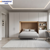 Meubles de maison modernes, lits muraux pliants Murphy personnalisés, taille double, queen, king, armoire, design gain de place, panneau en mélamine