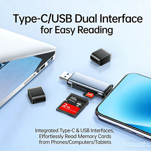 เครื่องอ่านการ์ดแบบ2-in-1 USB/Type-C 3.2อลูมิเนียมอัลลอยด์แบบออลอินวันรองรับ SD/TF คอมพิวเตอร์แท็บเล็ต - Product Image 4
