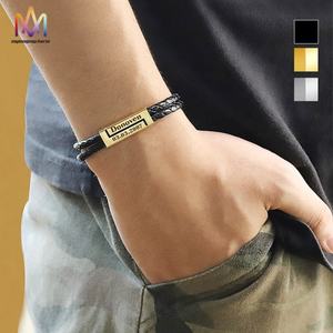 Vente <span class=keywords><strong>En</strong></span> gros <span class=keywords><strong>Bracelet</strong></span> <span class=keywords><strong>En</strong></span> Acier Inoxydable 2022, <span class=keywords><strong>Bracelet</strong></span> <span class=keywords><strong>En</strong></span> cuir Double couche personnalisé pour hommes - Product Image 2