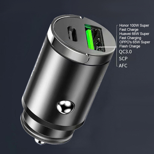 100W Mini caricabatteria da auto accendino ricarica rapida per <span class=keywords><strong>iPhone</strong></span> QC3.0 Mini PD <span class=keywords><strong>USB</strong></span> tipo <span class=keywords><strong>C</strong></span> caricabatteria da auto per Xiaomi Samsung Huawei - Product Image 2