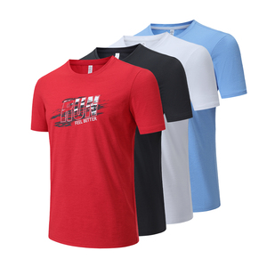 เสื้อยืดผู้ชาย OEM แบบเรียบ ทรงเข้ารูป แห้งเร็ว คอกลม สำหรับออกกำลังกาย ฟิตเนส วิ่ง - Product Image 5