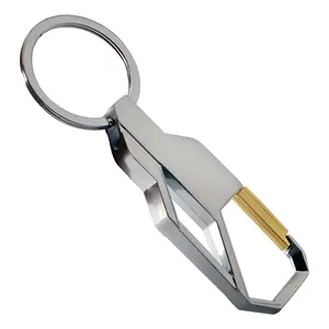 Bán sỉ carabiner móc chìa khóa vòng-Thép Không Gỉ Hoàn Toàn Chống Mất Móc Chìa Khóa Carabiner Bạc Vòng Chìa Khóa Chất Lượng Cao