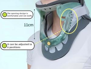 남성과 여성을 위한 경추 견인 칼라가있는 조절 가능한 폴리머 플라스틱 목 지지대 사계절 사용 - Product Image 5