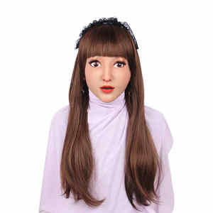 Couvre-chef féminin masque de fête Halloween Crossdresser <span class=keywords><strong>d</strong></span>éguisement mascarade réaliste <span class=keywords><strong>d</strong></span>éesse visage masque en Silicone pour travesti - Product Image 6