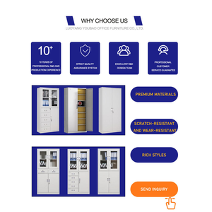 Armoire de classement métallique moderne pliable et autoportante à 2 portes à double ouverture pour bureau et hôtel - Product Image 4