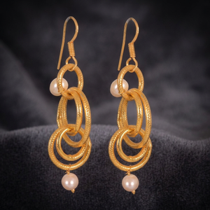 Factory Price New Fashion Gold Plated 925 Sterling Silver Eco-Friendly Certified Natural White Pearl <b>Cute</b> Style Third <b>Earrings</b> - Product Image 3