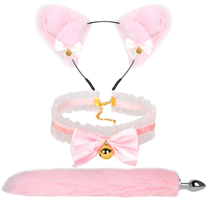 Draag Kraag Blinddoek Gag Expandeer Metal Butt Seksspeeltjes Meisje Full Body Fox Tail Anal Siliconen Plug En Fox Head - Product Image 5