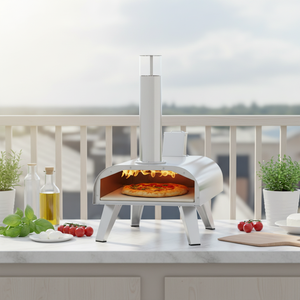 <span class=keywords><strong>Four</strong></span> à pizza miniature multi-combustibles de 12 pouces, portable, en acier inoxydable, à granulés et au <span class=keywords><strong>gaz</strong></span>, pour l'extérieur, le jardin et le <span class=keywords><strong>camping</strong></span> - Product Image 2