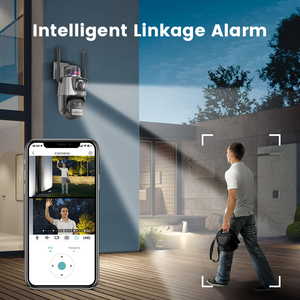 Cámara Domo CCTV con Triple Lente y Zoom Óptico 8x, Seguimiento Automático, Alarma con Enlace, Visión Nocturna Inalámbrica <span class=keywords><strong>PTZ</strong></span>, Nube <span class=keywords><strong>ICSEE</strong></span>, Wifi, Color - Product Image 5