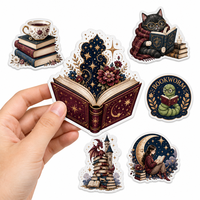 Autocollants personnalisés découpés à la forme, écologiques, pour les amoureux des livres, motifs artistiques, résistants aux intempéries, étiquettes adhésives imprimées pour ordinateur portable, bouteille d'eau