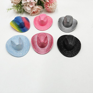 Commercio all'ingrosso Mini cappello da Cowgirl al Neon Glitter spazio olografico cappello da <span class=keywords><strong>Cowboy</strong></span> occidentale decorazione per feste forniture per discoteca - Product Image 2