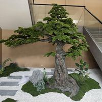 Große Outdoor Indoor gefälschte große Baum grüne künstliche Kiefer Zypresse Baum für Garten Herzstück Dekor