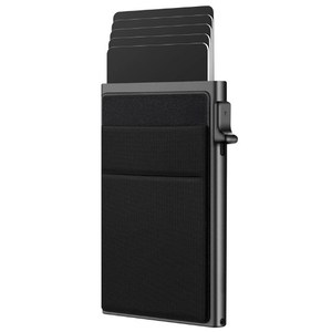 Portefeuille d'affaires automatique et mince porte-carte de crédit avec logo laser RFID en aluminium avec poche - Product Image 1