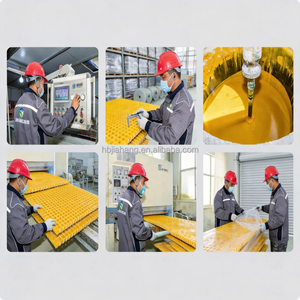 Rejilla Moldeada <span class=keywords><strong>de</strong></span> Fibra <span class=keywords><strong>de</strong></span> Vidrio GRP/FRP JiaHang para Pasarelas y Plataformas - Suelo Industrial con Superficie Ranurada - Product Image 5
