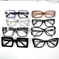 Monture de lunettes rétro en acétate épais, monture audacieuse à bordure large, fabriquée à la main, durable, pour hommes, femmes, unisexe, usage quotidien
