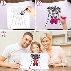 ลายฉลุรูปสัตว์ในฟาร์มลายดอกไม้ใช้ซ้ำได้สำหรับป้ายติดผนังทำจากผ้ารูปช้างหมาป่าผีเสื้อ - Product Image 6