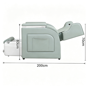 Fauteuil de pédicure multifonctionnel avec haut-parleur intégré, fauteuil de manucure inclinable, bain de pieds extractible, mobilier de salon - Product Image 5