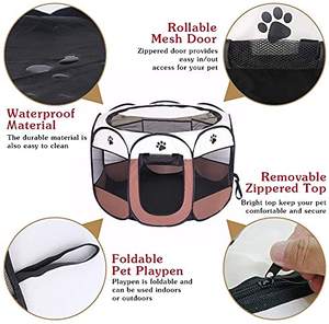 Tienda de campaña plegable portátil para mascotas, tela Oxford, pequeña valla octogonal para exteriores, jaula para casa de malla para perros y gatos, casa para mascotas de interior - Product Image 2