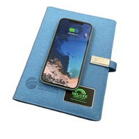 Carnet A5 en cuir PU pour entreprise avec batterie externe intégrée 8000 mAh, sortie 10W Type-C et support pour clé USB 8 Go