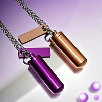 Collier urne funéraire moderne de luxe en alliage écologique, en forme de bouteille, gravé au laser avec logo personnalisé pour les cendres humaines ou d'animaux de compagnie