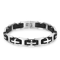 Bracelet tressé en cuir noir et corde de vachette pour homme, double couche en acier inoxydable, fait main, multi-couches en acier titane