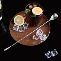 Haute qualité 30cm Bar cuillère à mélanger Cocktail cuillère bâton 12 pouces barre en acier inoxydable longue cuillère avec motif en spirale