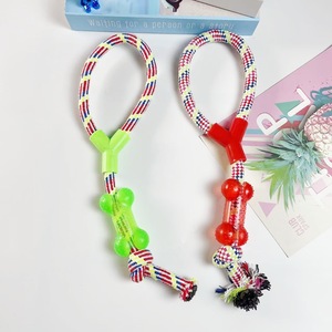 Jouet en corde de coton personnalisé pour animaux de compagnie, petit et moyen, pour la dentition et le nettoyage des dents, corde à mâcher tressée, couleur aléatoire - Product Image 1