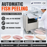 Écorcheuse à Poisson Automatique Acier Inoxydable 304 Épaisseur de Coupe Réglable pour Poisson-chat Faible Consommation 1,1 kW