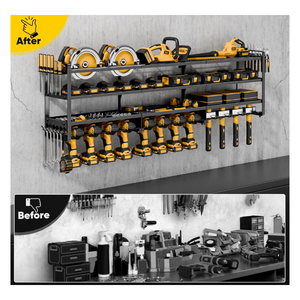 منظم أدوات متعدد الوظائف مثبت على الحائط قابل للتوسيع 48 بوصة مع 12 رفوف لغرف أدوات المرآب - Product Image 4