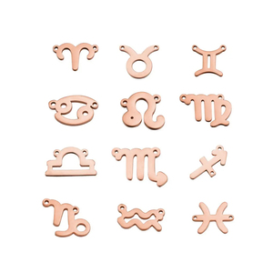 12 Dijes de Acero Inoxidable con Signos del Zodiaco |   Colgantes de Constelaciones Chapados en Oro de 18K para la Creación de Joyería DIY, Collares y Pulseras - Product Image 1