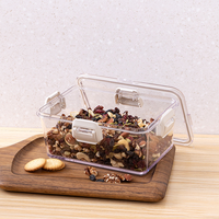 Contenants de stockage alimentaire en PET transparent avec couvercles hermétiques, empilables, multi-tailles, pour pâtes, céréales, collations, cuisine, vente en gros
