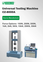 Máquina de Ensayo de Resistencia a la Tracción y Compresión Universal ZHONGZHI CZ-8000A, Rango de 100N-30kN, Motor Servo Hidráulico, Uso en Laboratorio, 1 Año de Garantía