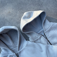 Sweat-shirt à capuche Yingling pour homme, coupe ample, double face, réversible, avec logo personnalisé, style streetwear, fermeture éclair, coupe courte