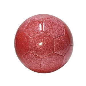 Promotional Wholesale Inflatable Soccer Ball Custom Logo Machine Stitched <b>Red</b> Fine <b>Glitter</b> Glossy PVC Football for Recreation - Product Image 2