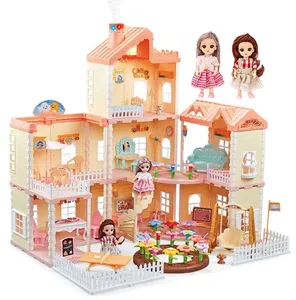 Новые поступления DIY коттедж ролевая игра дом мечты строительный Игровой Набор Детские кукольные домики Игрушки для девочек с аксессуарами