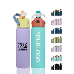 Custom logo Double Wall Camping Vacuum Flask 12oz 18oz 22oz 24oz 32oz 40oz Insulated Stainless Steel Water <b>Bottle</b> with Straw - Product Image 1
