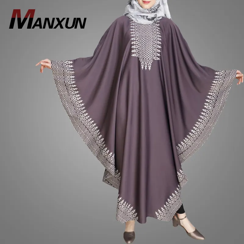 Latest Fashionable Islamic Clothing Arab Muslim Women Dress with Embroidery Kaftan