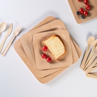 Assiettes jetables en bambou robustes, écologiques et biodégradables pour les plats à emporter, les mariages, les fêtes et la restauration