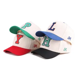 Wholesale High Quality Plain Designers 2 Tone Baseball Cap Hats Custom 5 Panel A Frame Baseball Cap For Men