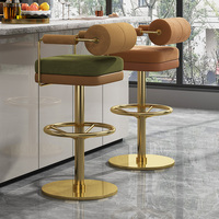 Tabouret haut en métal de style minimaliste moderne, réglable en hauteur, pivotant, pour café, bar, comptoir, usage commercial