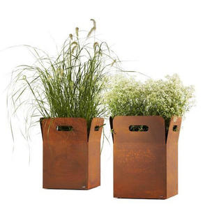 Pots et jardinières en acier corten pour patio - résistants aux intempéries, écologiques, pour la maison et le jardin, pots de plantes d'extérieur - Product Image 3