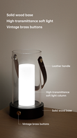 Lampe de chevet LED en bois minimaliste moderne, lumière chaude pour chambre d'enfant, décoration de la maison, cadeau