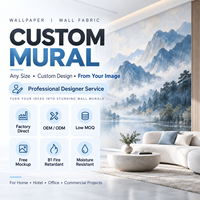 Papier peint mural personnalisé, vente en gros, directement de l'usine, ignifuge B1, OEM ODM, toutes tailles, design personnalisé à partir de votre image