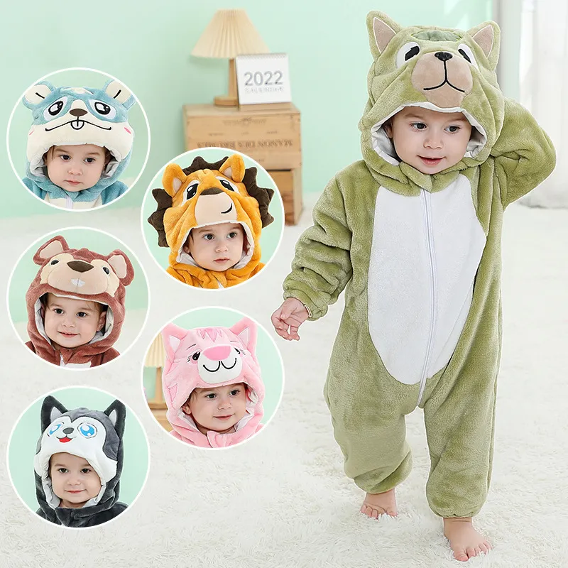 Winter Baby Stram pler Halloween Kostüm für Baby Mädchen Jungen Kleinkind Tier Jumps uit Säuglings kleidung Pyjamas Kinder Overalls