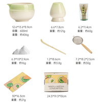 Service à Matcha en Céramique de Style Japandi du Guangdong, Quatre Pièces, Écologique et Durable, Bol à Thé avec Bec Verseur 406ml, Chine