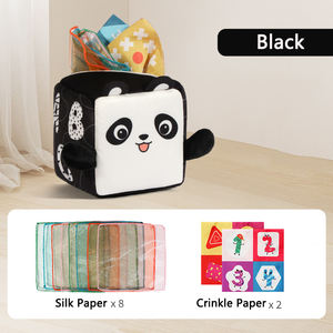 Juguetes de aprendizaje educativo para edades tempranas Montessori, juguetes sensoriales para bebés que juegan con caja de pañuelos blandos de alto contraste - Product Image 5