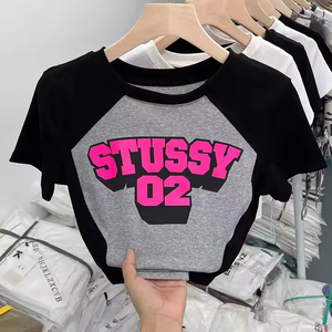 Alta qualità traspirante puro cotone t-shirt Sexy scollato <span class=keywords><strong>Top</strong></span> per le signore estate stampa digitale all'ingrosso disponibile - Product Image 4