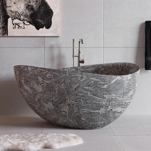 Vasca da bagno in marmo artificiale di <span class=keywords><strong>carrara</strong></span> di alta qualità a buon mercato per interni in <span class=keywords><strong>vendita</strong></span> prezzo MBBG-03 - Product Image 3