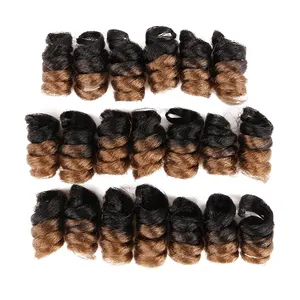 FH Easy braiding hair pre stretch synthetic braiding hair fibre curly hair crochet braids