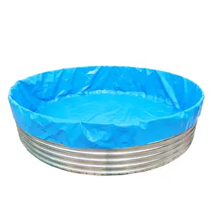 High Quality Flexible PVC And HDPE Lining Greenhouse Galvanized Frame Fish Farm Fish Pond For Sale